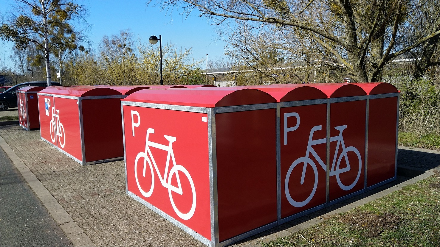 15 Fahrradboxen am Bahnhof Schwedt (Oder) Mitte