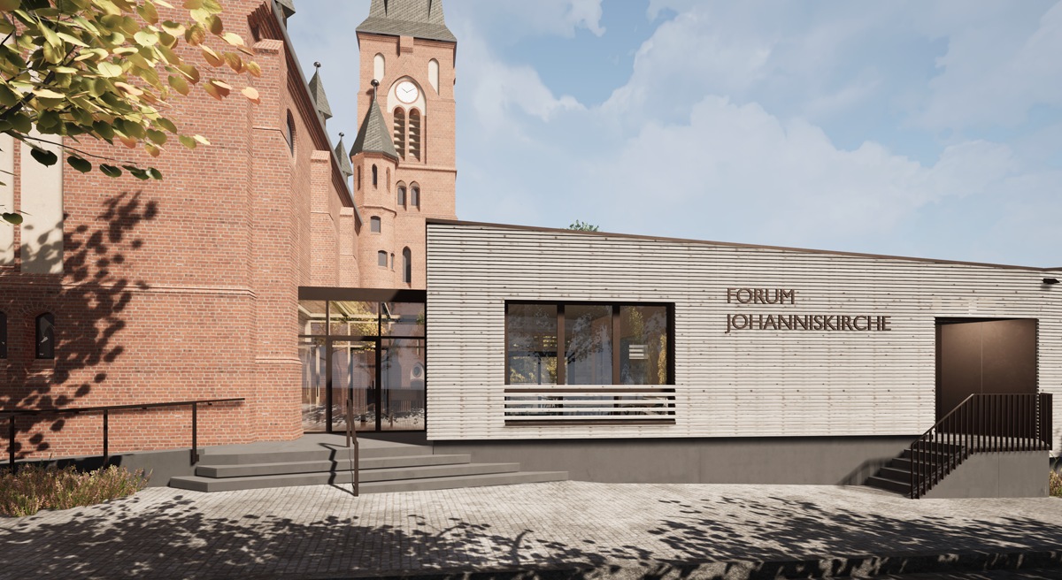 Forum Johanniskirche (animiert) Darstellung der Johanniskirche als Animation