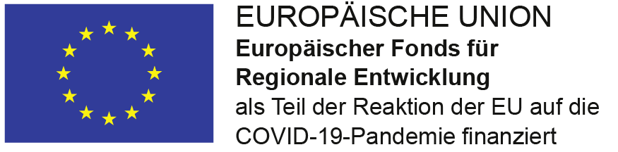 REACT-EU-Logo mit weißem Rand und schwarzer Schrift (transparent)