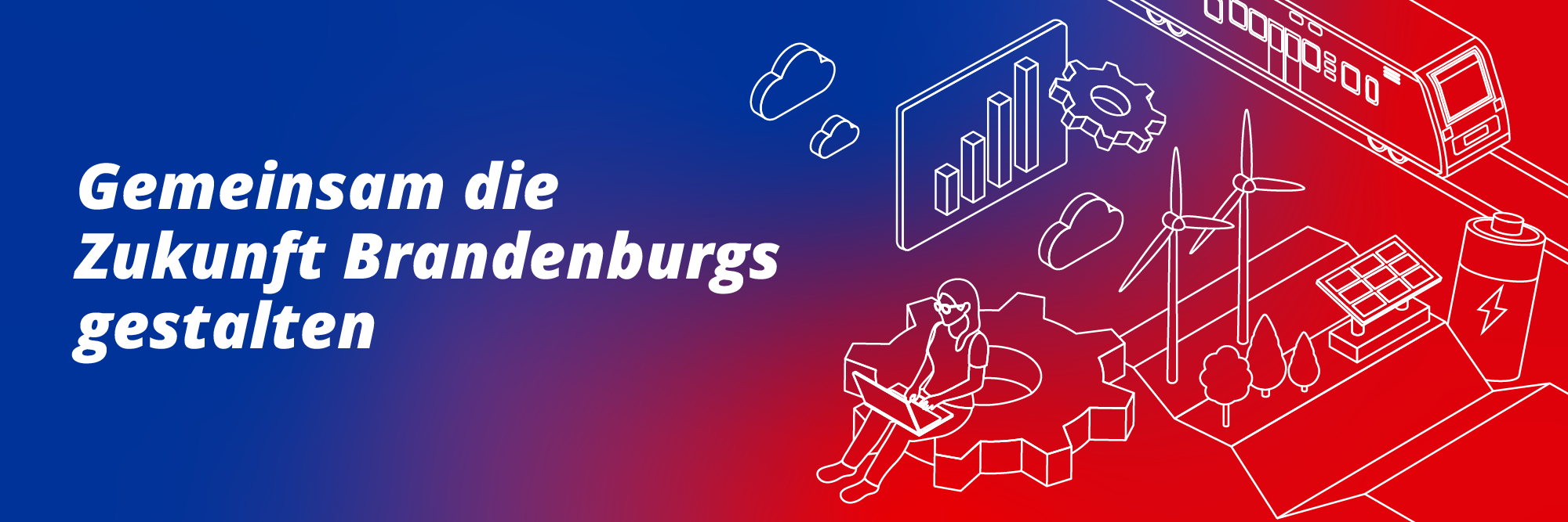 Banner Weg zur Förderung Gemeinsam die Zukunft Brandenburgs gestalten