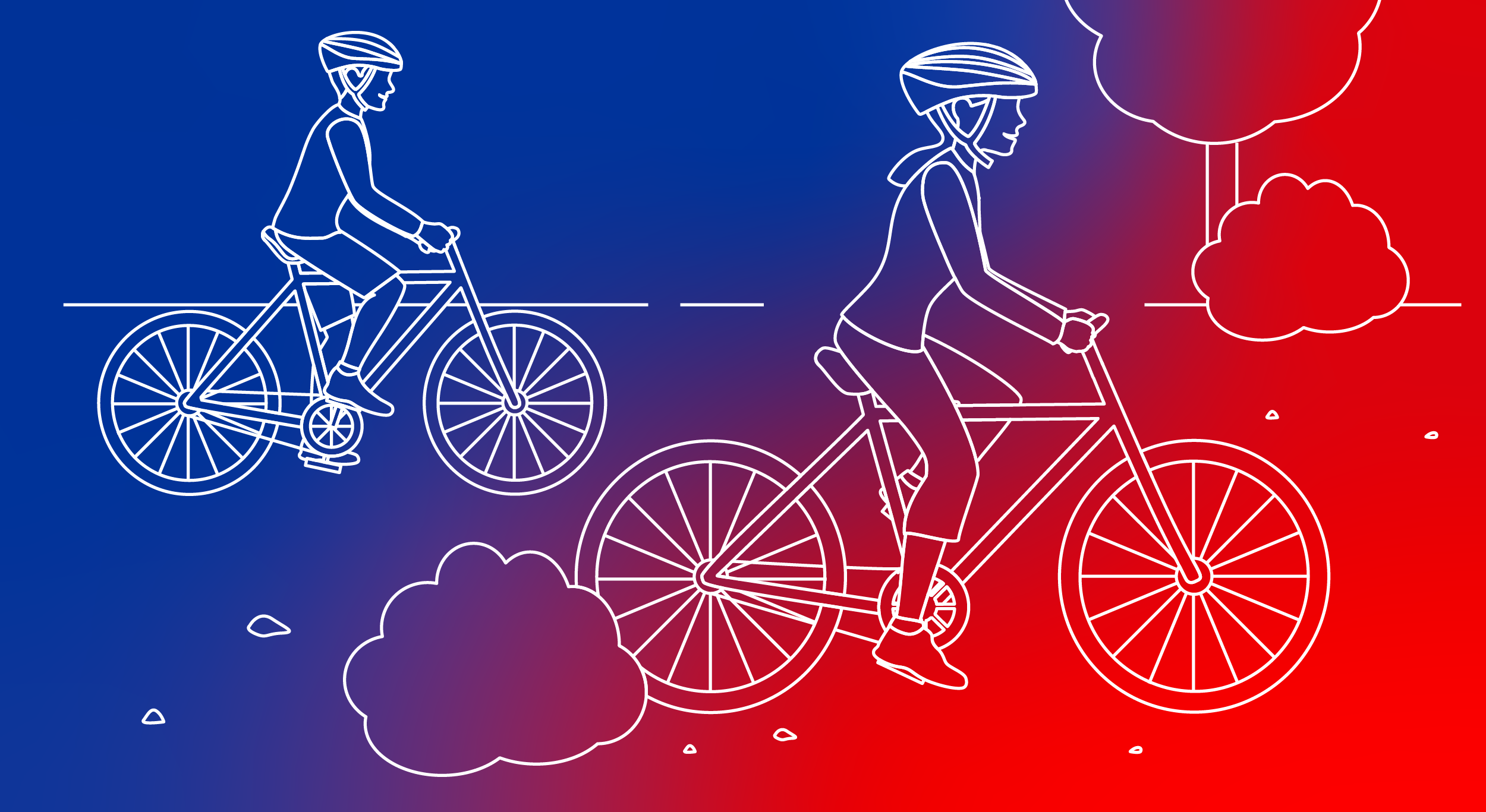 Illustration einer Radfahrerin und eines Radfahrers