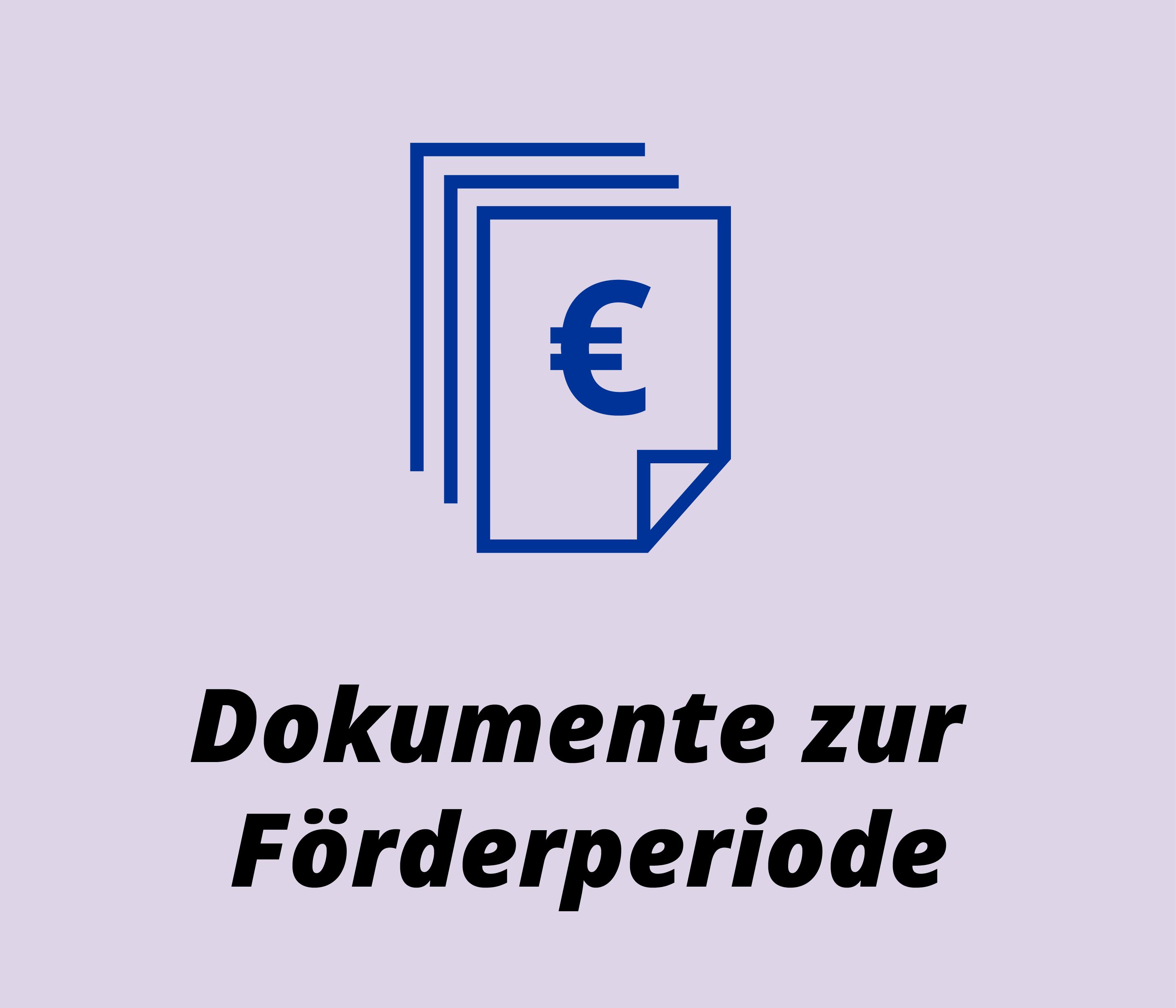 Icon Dokumente zur Förderperiode Abbildung der Dokumente zur Förderperiode