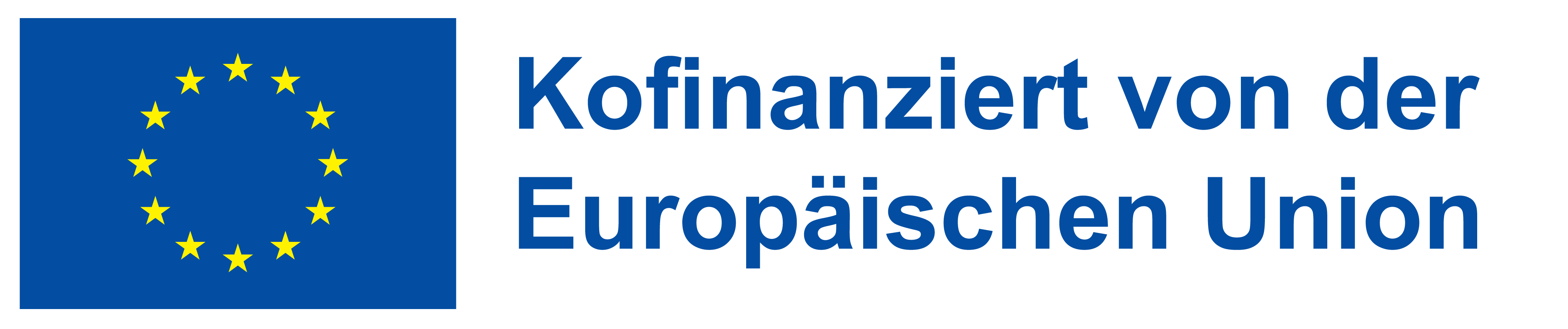 EU-Logo mit Kofinanziert-Schriftzug horizontal für helle Hintergründe im png-Format