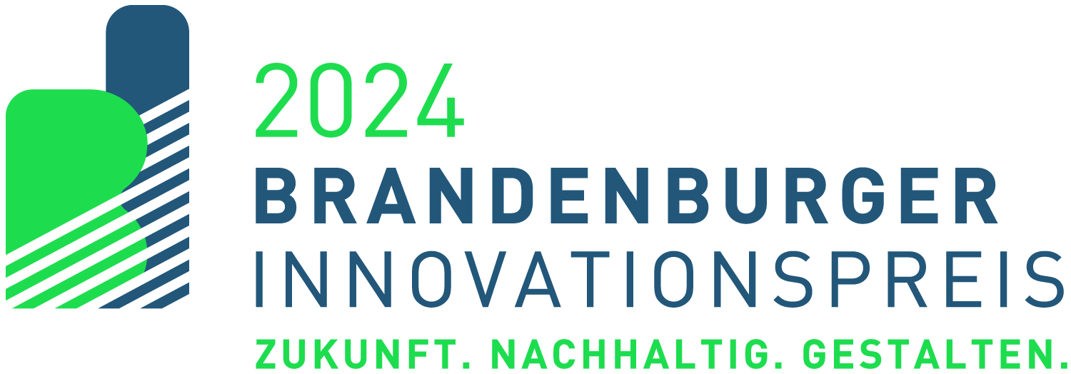 Logo des Brandenburger Innovationspreises 2024 mit dem Motto "Zukunft. Nachhaltig. Gestalten." 