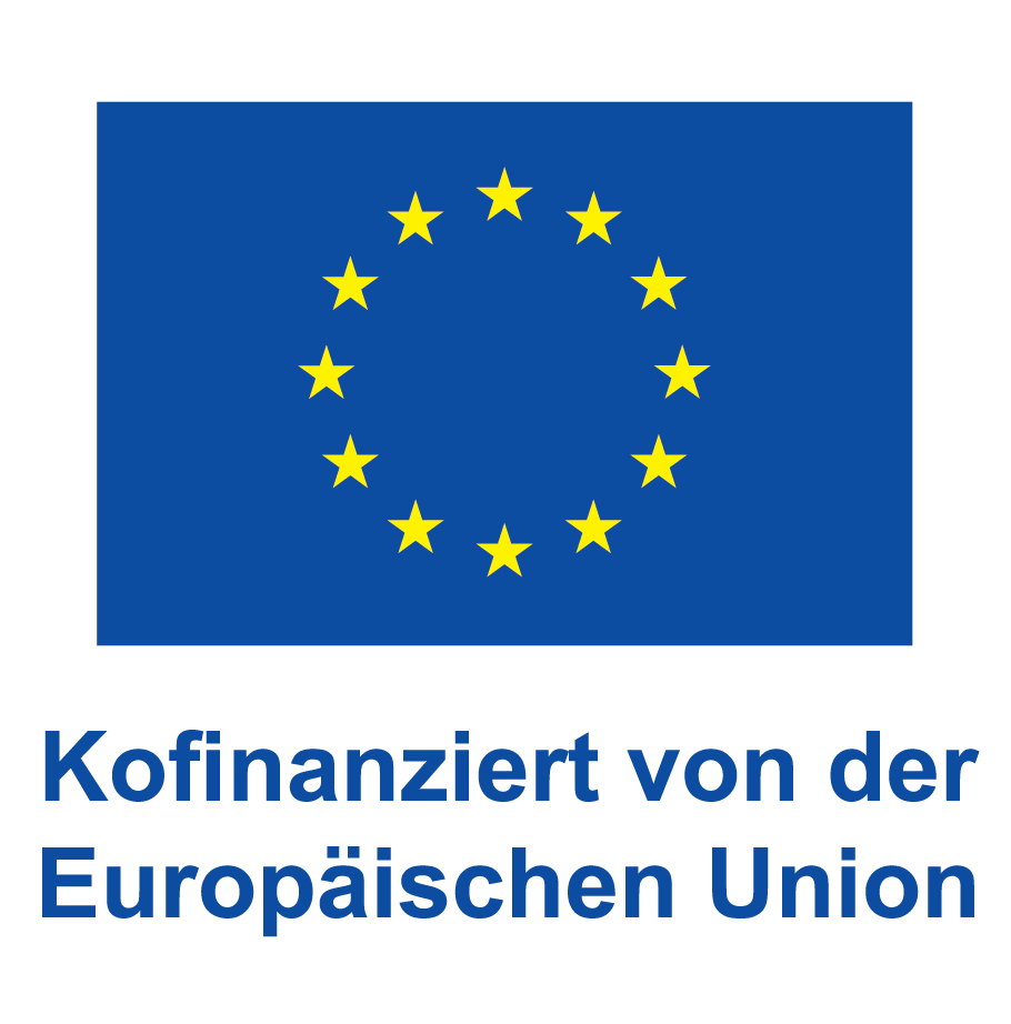 EU-Logo mit Kofinanziert-Schriftzug vertikal für helle Hintergründe im png-Format